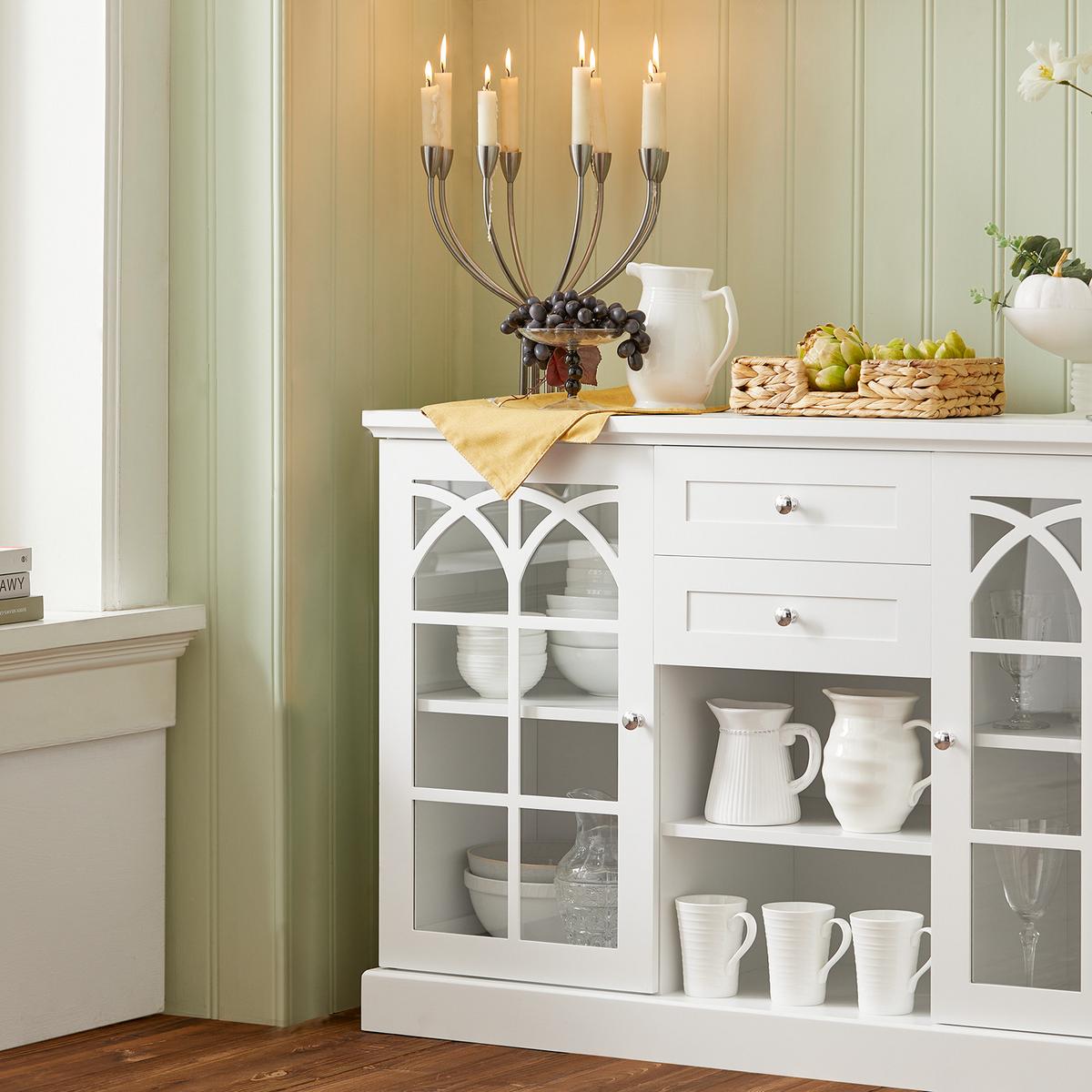 SIDEBOARD Weiß - Weiß, Glas/Holzwerkstoff (120/78/39cm) - SoBuy