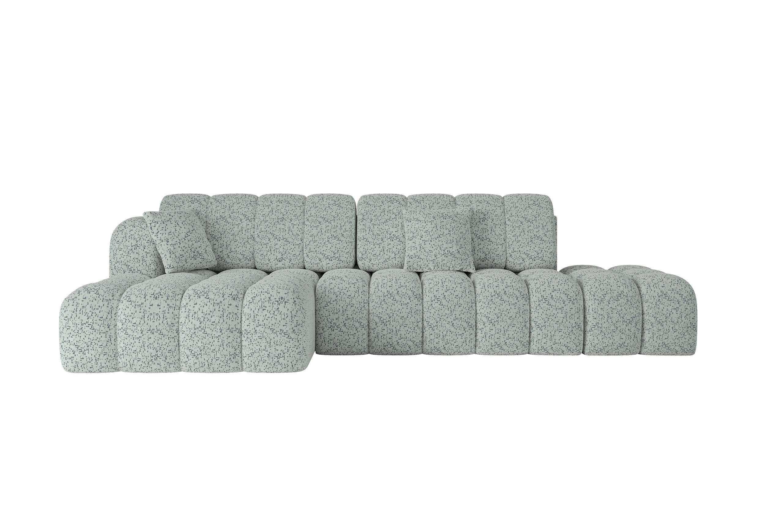 ECKSOFA mit Schlaffunktion Ottomane Links OLEA-L2 321x164x75 Grün Tissu - Smaragdgrün/Schwarz, Holzwerkstoff/Kunststoff (321/164cm) - ALTDECOR