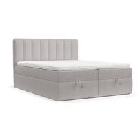 BOXBETT Lusso 160/200 cm Beige im Riva Stoff - Beige/Schwarz, Holz/Holzwerkstoff (160/200cm) - AltaBeds
