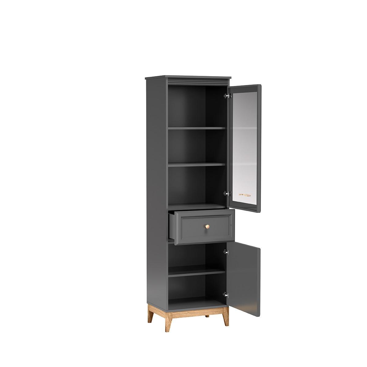 VITRINE SUOLO 193 / 55 cm in Grau - Grau, Holzwerkstoff (55/193/40.5cm) - MASSENO