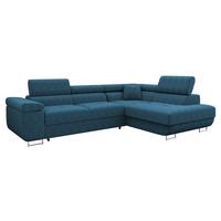 ECKSOFA Torezio Cord, Seite: Rechts - Blau, Holz/Textil (274/203cm) - MIRJAN24