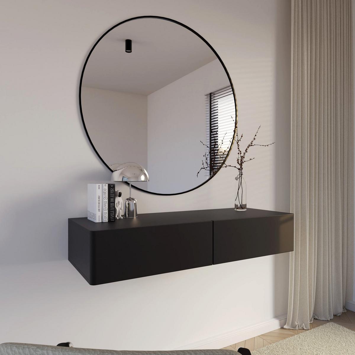 WANDKONSOLE Olio SCHWARZ 110 CM - Schwarz, Holzwerkstoff (110/17/41.6cm) - Selsey