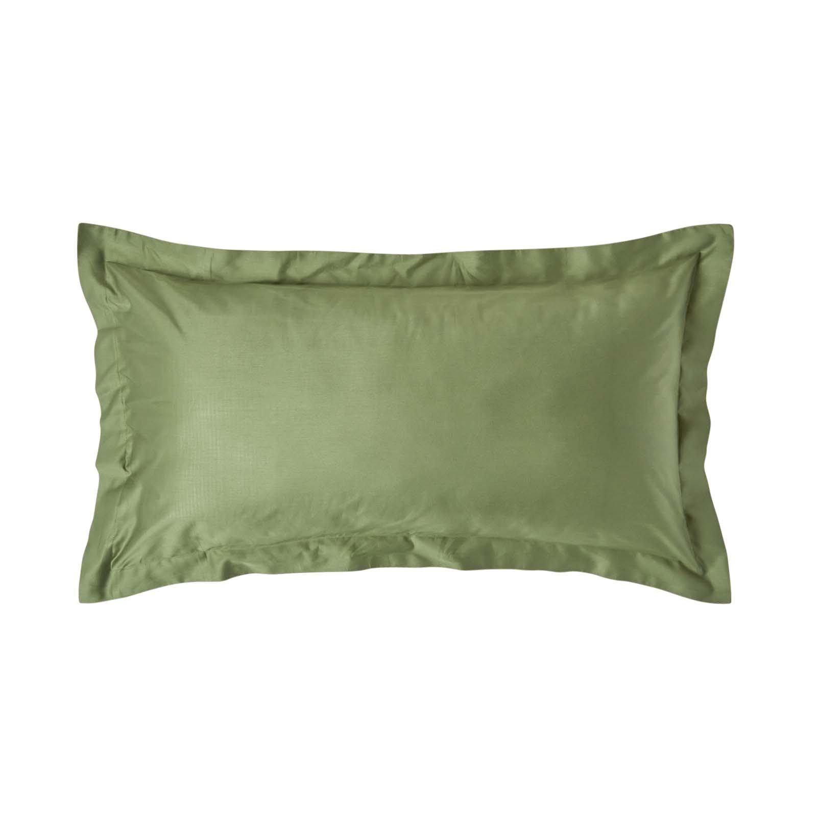 BIO-KISSENBEZUG Satin mit Stehsaum, Fadendichte 400 - Grün, Textil (50/90cm) - Homescapes