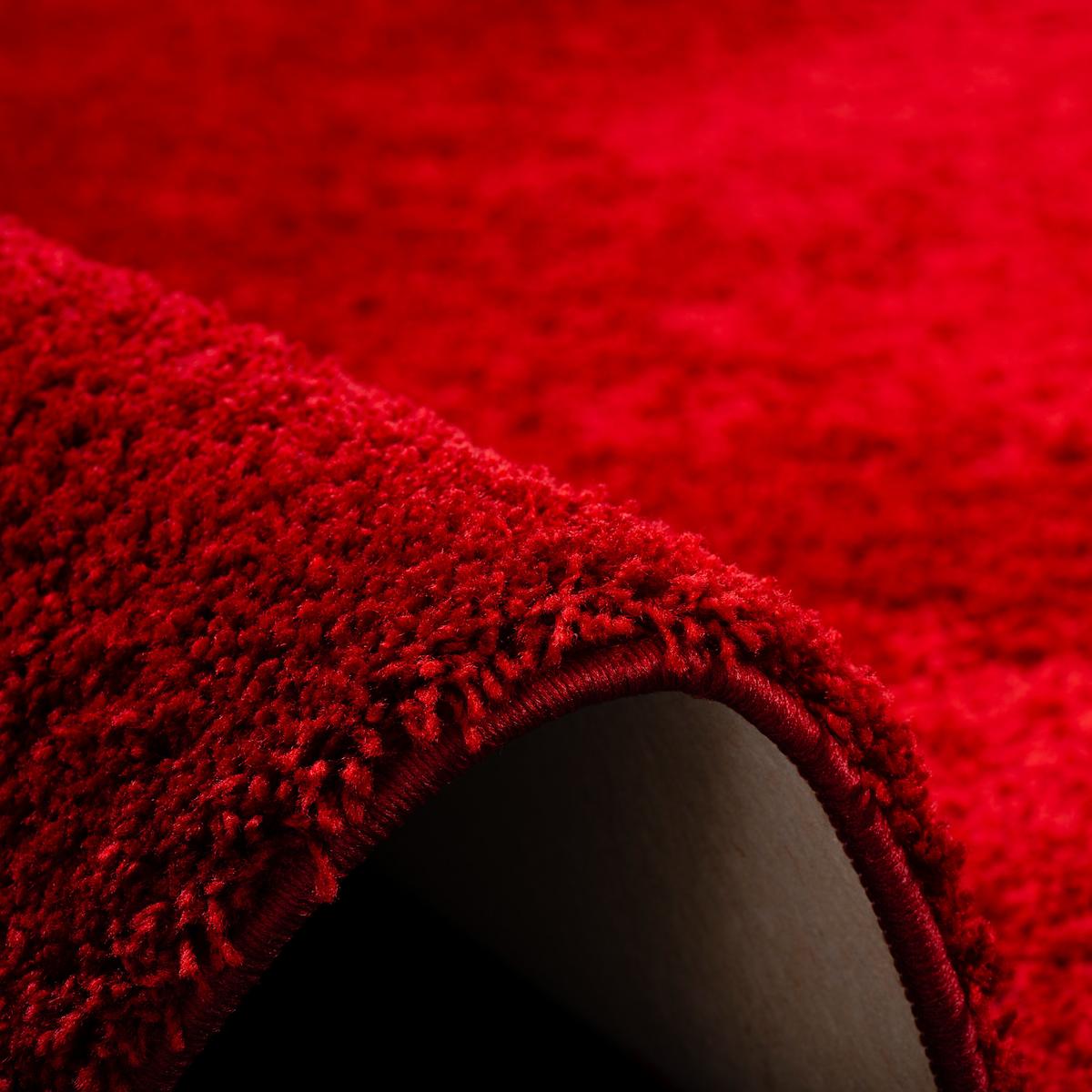 HOCHFLOR SHAGGY TEPPICH PALACE RUND - Weinrot, Textil (133/133cm) - Snapstyle