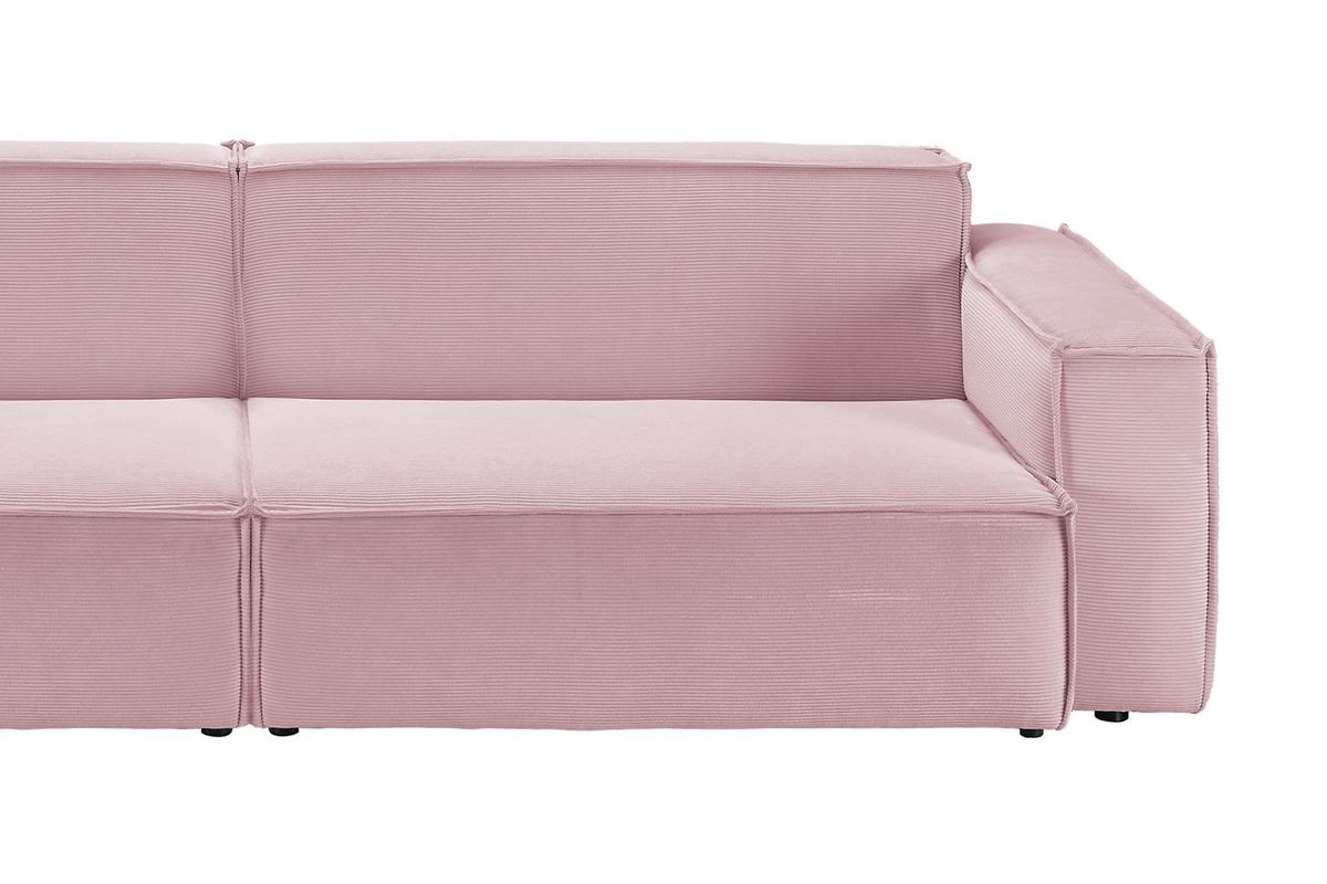 SOFA SAMU Pink Cord - Schwarz/Rosa, Textil (236/72/106cm) - KAWOLA