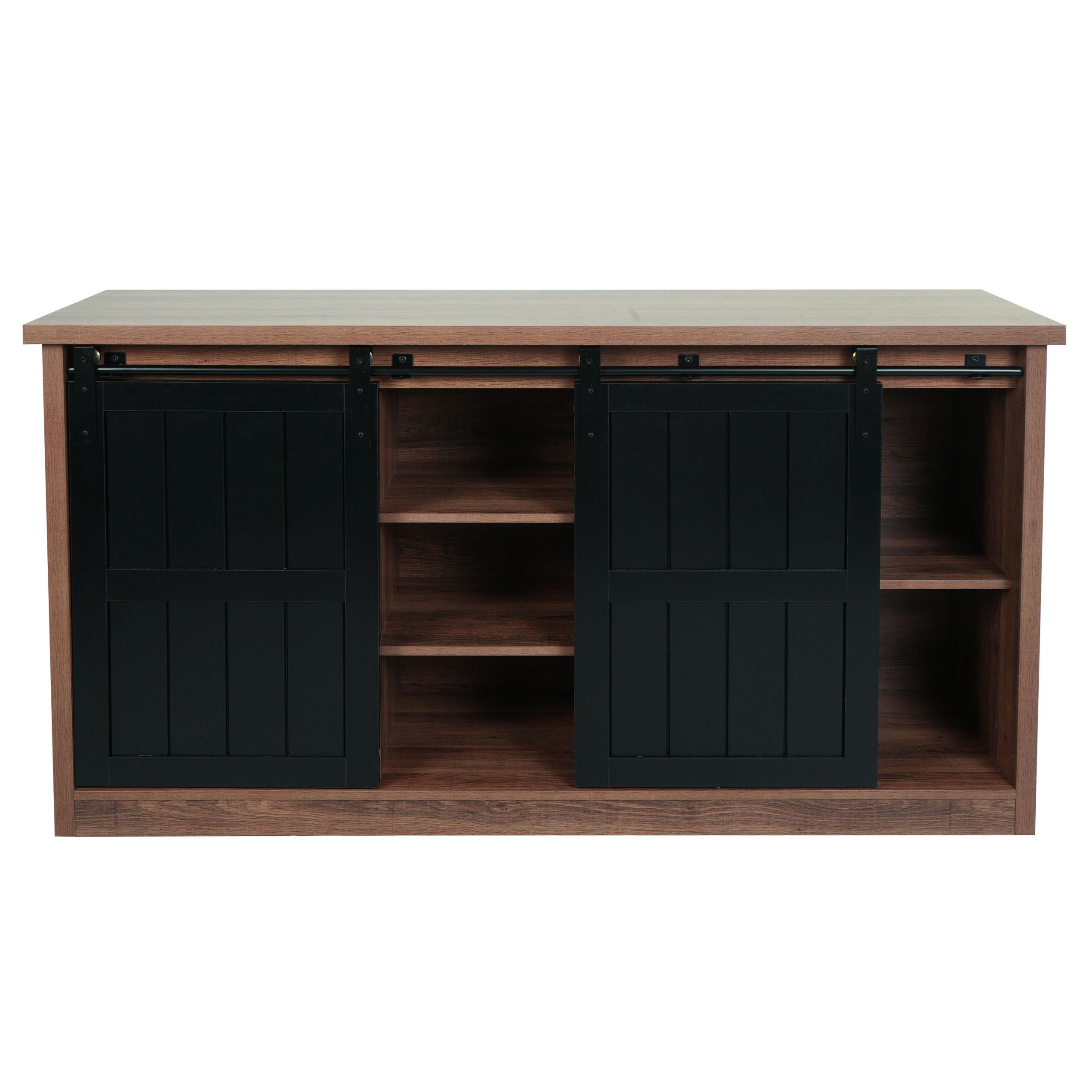 SIDEBOARD Braun, Schwarz - Schwarz/Braun, Holz (150/84/40cm) - MCW