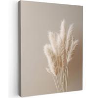 LEINWANDBILD Pampasgras - Federn - Pastell - Weiß Room Decor 30x40 cm - Naturfarben, Textil (30/40cm) - MuchoWow