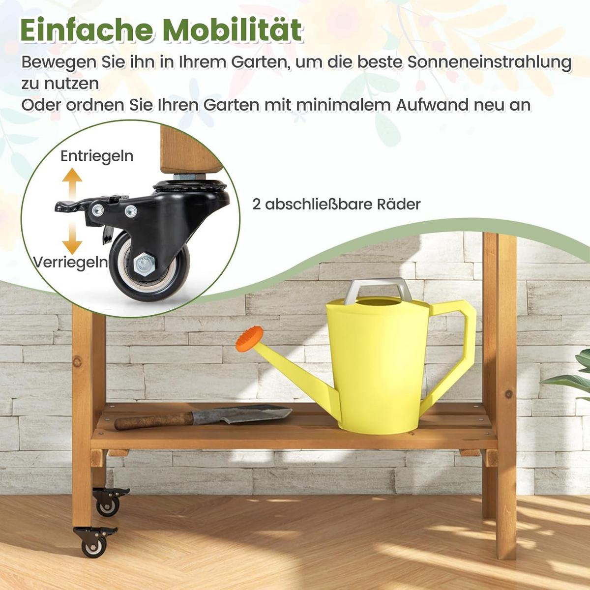 HOCHBEET Braun - Braun, Holz (90/19/29cm) - COSTWAY