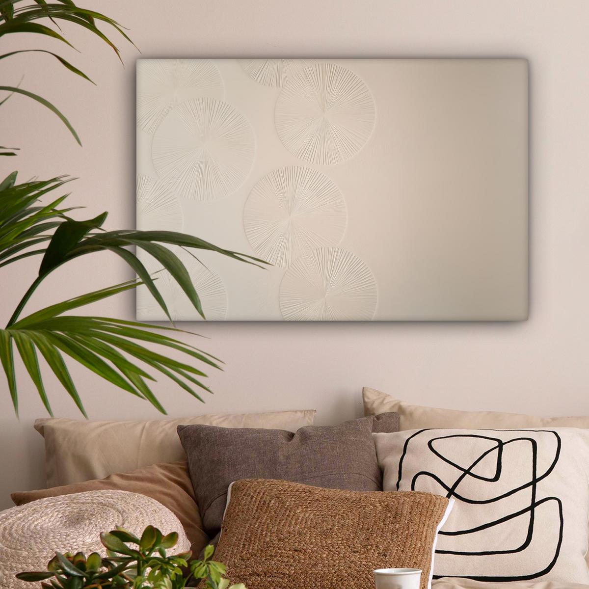 LEINWANDBILD Japandi - Beige - Modern Gemälde 60x40 cm - Ecru, Textil (60/40cm) - MuchoWow