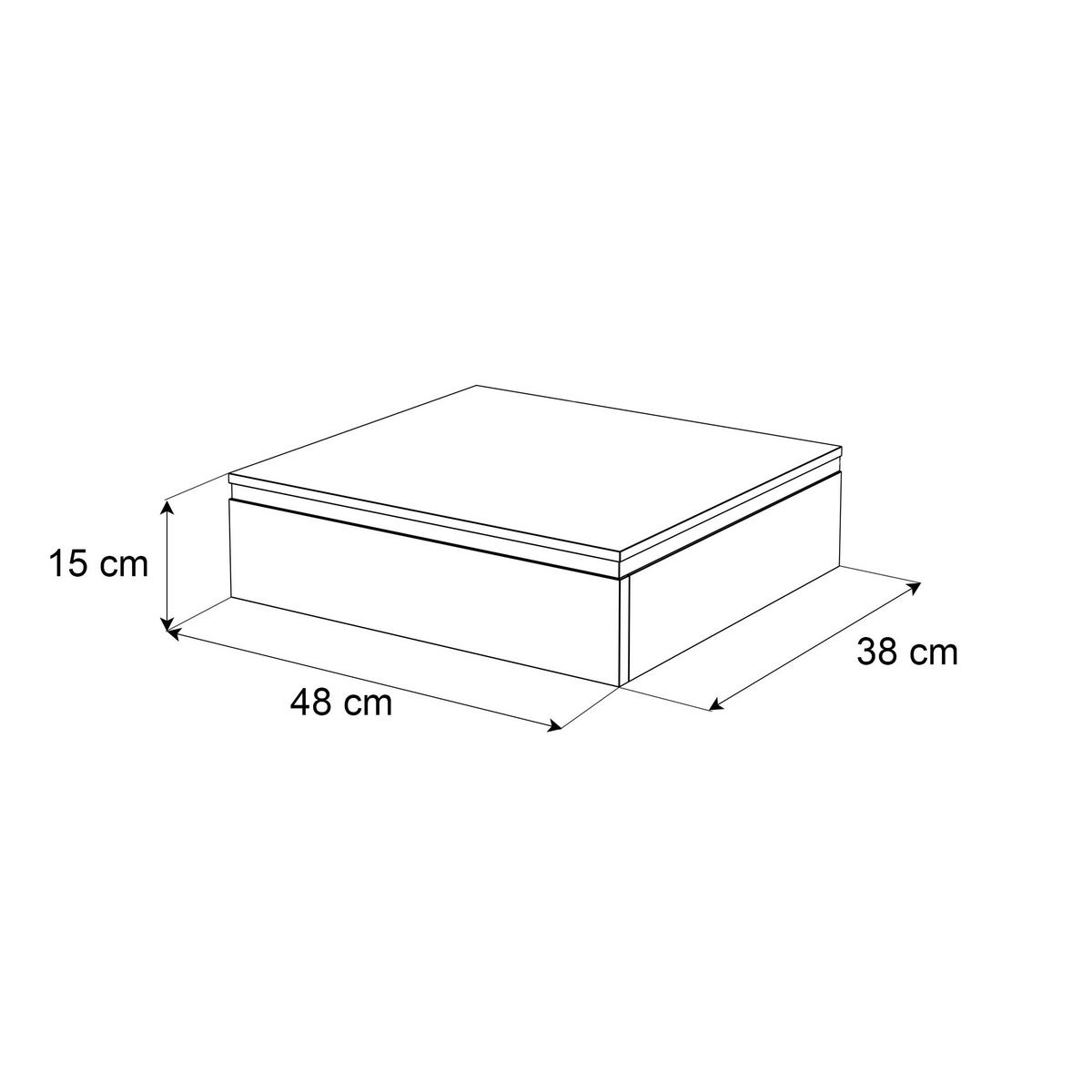 NACHTTISCH AURORA hängender schrank Schwarz Matt - Schwarz, Holzwerkstoff (48/15/38cm) - Lookway
