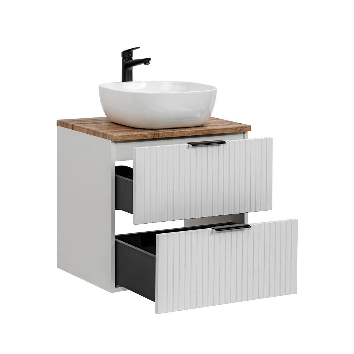BADMÖBEL 60.6cm Adriel 2er-Set Weiß - Weiß, Holzwerkstoff (60.6/59/46cm) - Petits-meubles