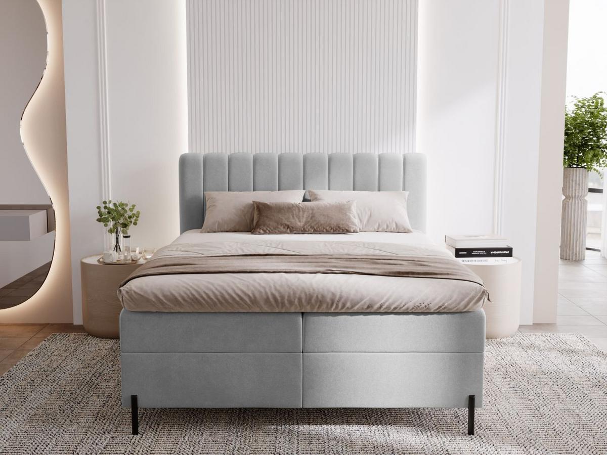 BOXBETT Primavera 140x200 Hellgrau - Hellgrau, Holz/Textil (140/200cm) - Graingold