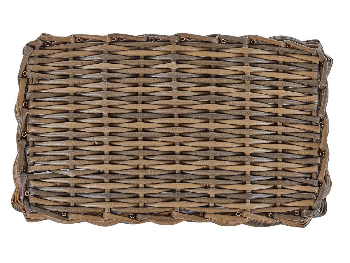 BLUMENKORB 2er-Set Rattan braun 59-50/53-44 cm Ormos - Braun, Kunststoff (44cm) - Beliani