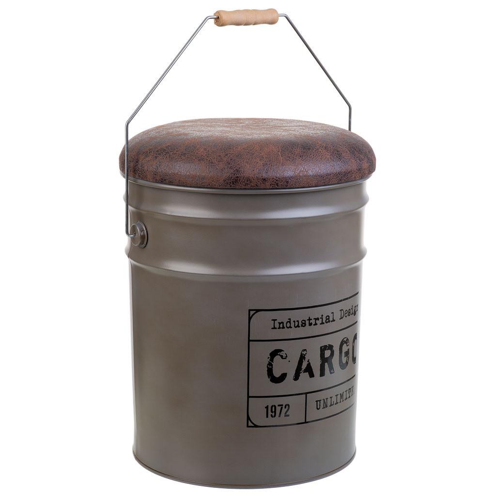 HOCKER aus Metall, grau, 31x35cm - Grau, Metall (40/31/35cm) - Wanderlust
