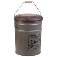 HOCKER aus Metall, grau, 31x35cm - Grau, Metall (40/31/35cm) - Wanderlust