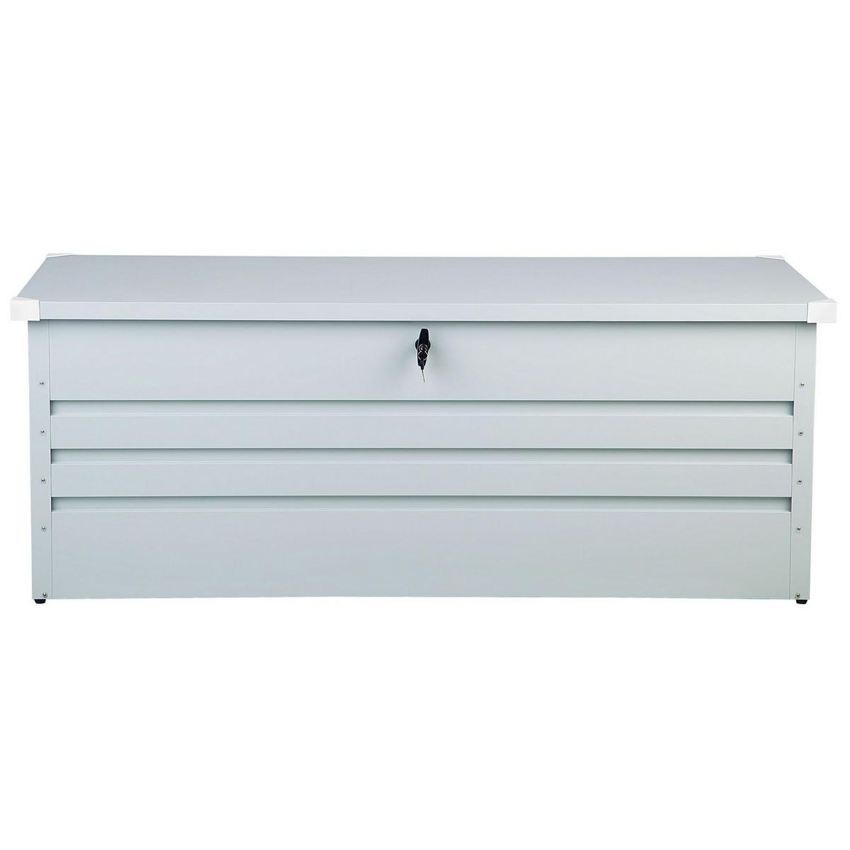 AUFLAGENBOX Stahl hellgrau 165/70 cm Cebrosa - Hellgrau, Metall (165/67/70cm) - Beliani