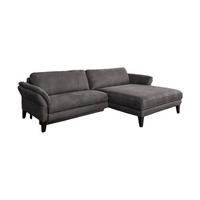 ECKSOFA MALTA Anthrazit Webstoff - Anthrazit/Schwarz, Buchenholz/Textil (302/175cm) - KAWOLA
