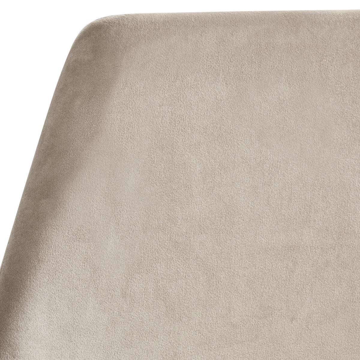 BÜROSTUHL Samtstoff Taupe Wellston - Taupe, Textil/Metall (55/80/55cm) - Beliani