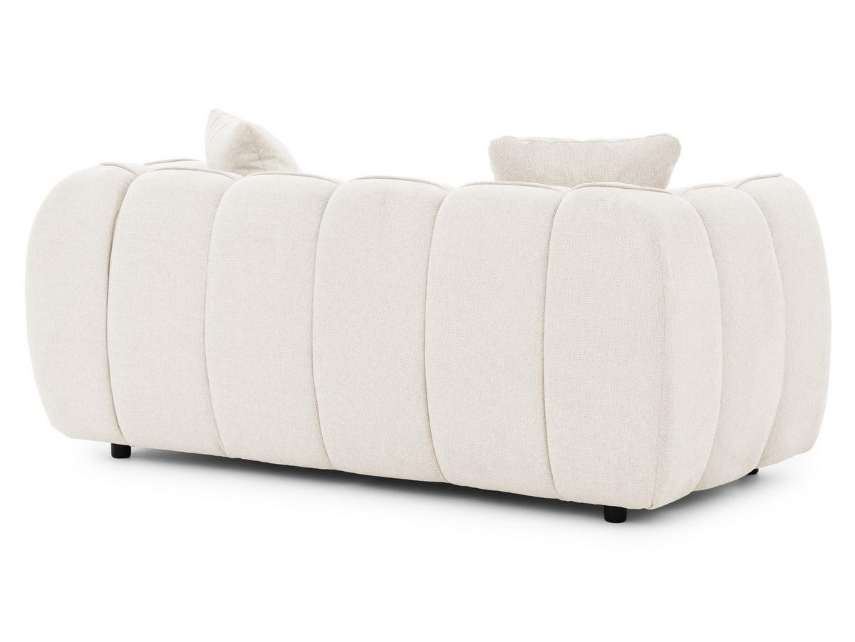 2-SITZER SOFA Nubira in tief gesteppter Bubble-Optik aus weichem Creme Strukturstoff im modernen Design - Creme/Schwarz, Holz/Kunststoff (172/69/89cm) - S-Style Möbel