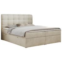 BOXBETT FAST 160/200 Beige Velvet - H4 - Beige, Holz/Textil (160/200cm) - MKS