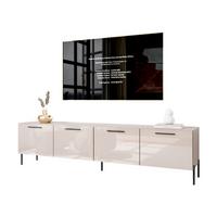 TV-ELEMENT AURA 200 KASCHMIR Hochglanz auf geraden schwarzen Beinen + LED - Kaschmir/Schwarz, Holzwerkstoff (200/50/40cm) - Lookway