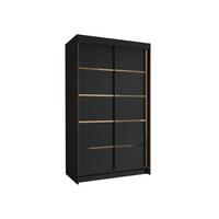 SCHIEBETÜRENSCHRANK Vigo IV - Goldfarben/Schwarz, Holzwerkstoff/Metall (100/200/58cm) - MIRJAN24