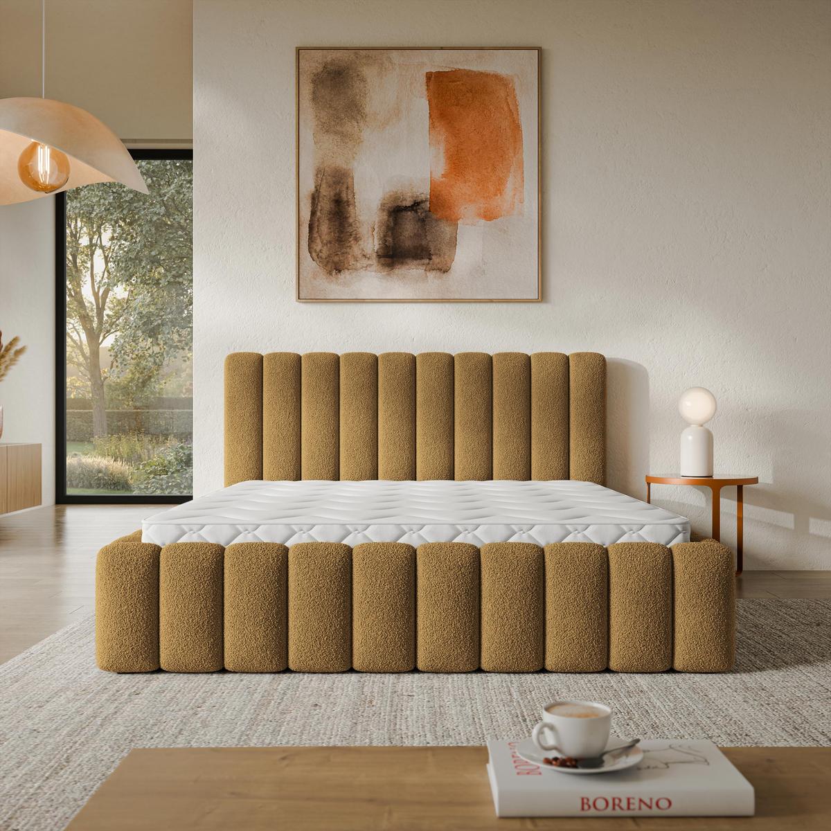 POLSTERBETT TEBA 120x200 cm mit Bettkästen - Orange - Orange, Holz (120/200cm) - MASSENO
