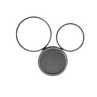 LED-DECKENLEUCHTE Dreiring 43.5/35.5/6 cm - Schwarz, Metall (43.5/35.5/6cm) - Nettlife