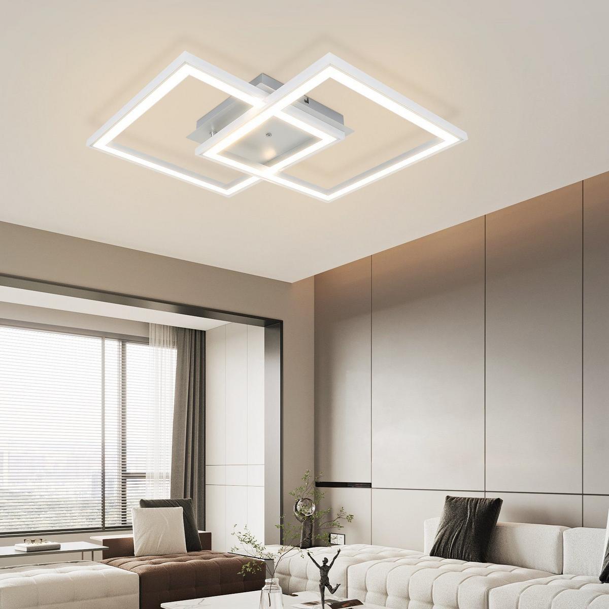 LED-DECKENLEUCHTE Maximilian 45/45/7 cm - Weiß, Metall (45/45/7cm) - Nettlife