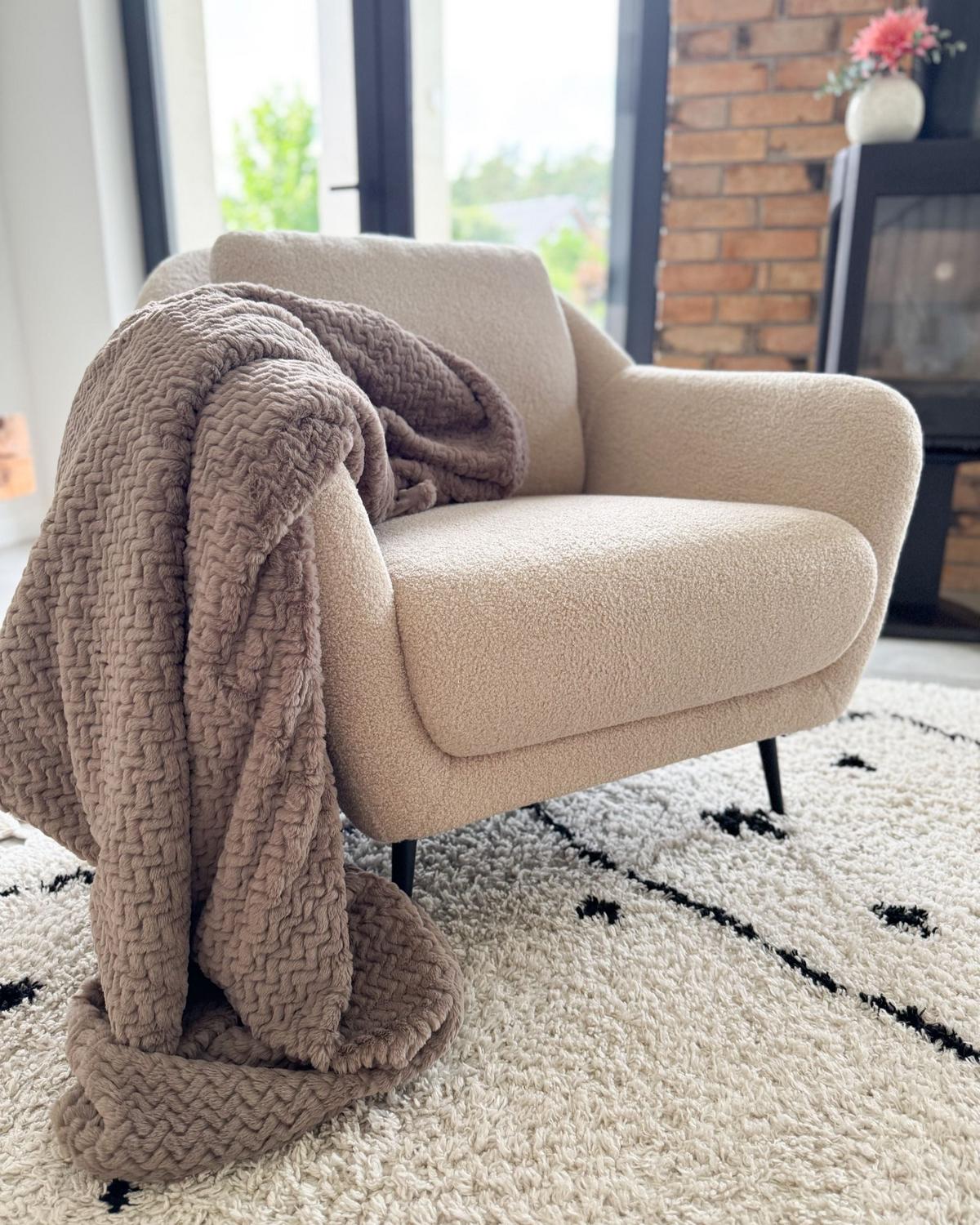 SESSEL Bouclé Beige Eiby - Beige, Textil (84/80/90cm) - Beliani