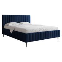 POLSTRBETT Lewezo Leg - Blau/Schwarz, Holzwerkstoff/Textil (180/200cm) - MIRJAN24