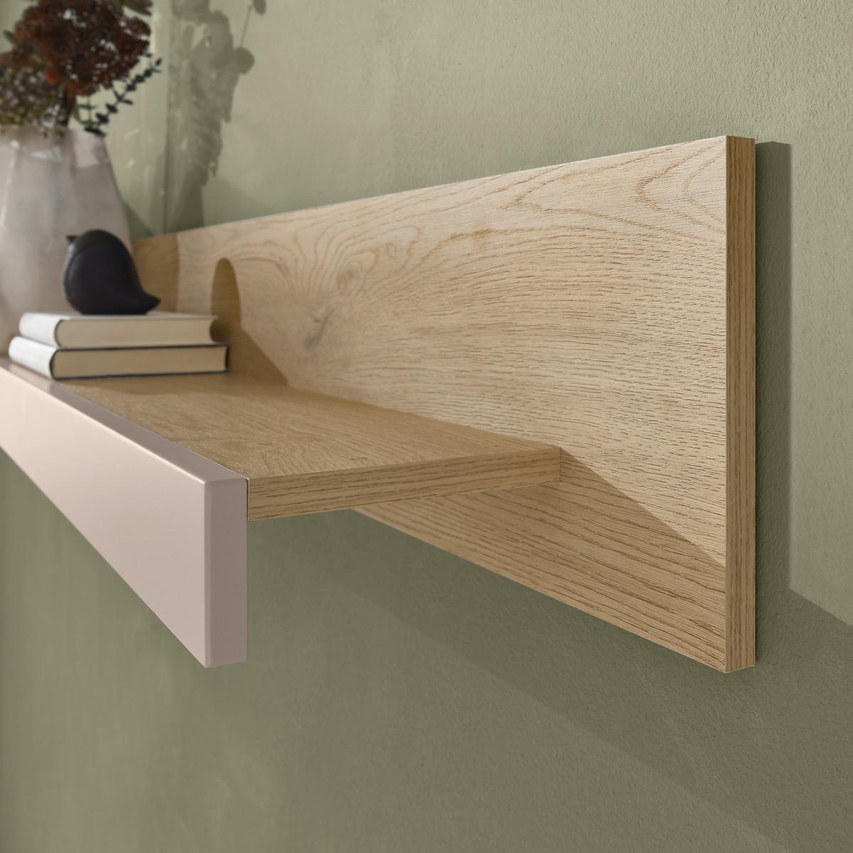 WOHNWAND Kaschmir, Eiche 4-teilig 340 cm, Schrankwand Set mit Soft-Close - Kaschmir/Eichefarben, Glas/Holzwerkstoff (340/200/42cm) - Furn.Design