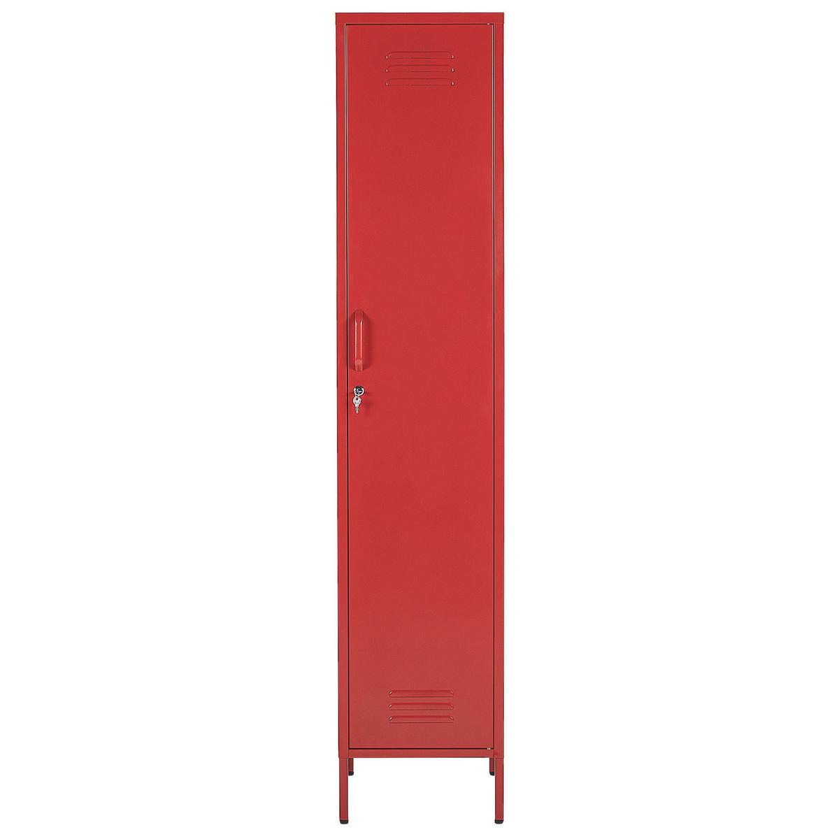 GARDEROBENSCHRANK rot Frome - Rot, Metall (38/185/50cm) - Beliani