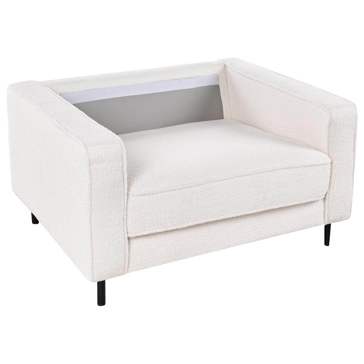 SESSEL Weiß Savalen - Schwarz/Weiß, Textil (117/87/91cm) - Beliani