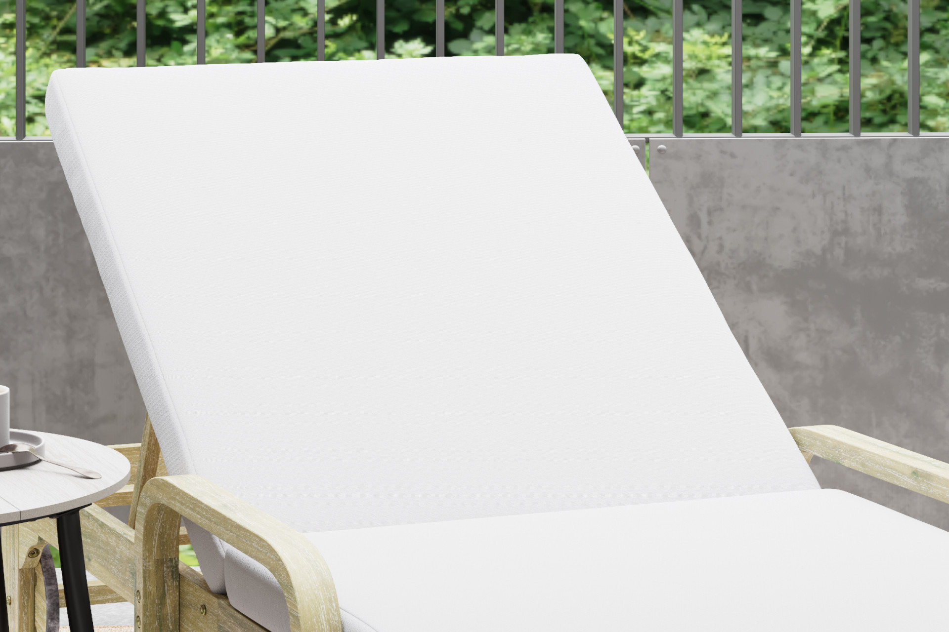 Gartenliege inkl. Kissenauflage Webstoff Grau wetterfest UV-beständig Rückenlehne verstellbar