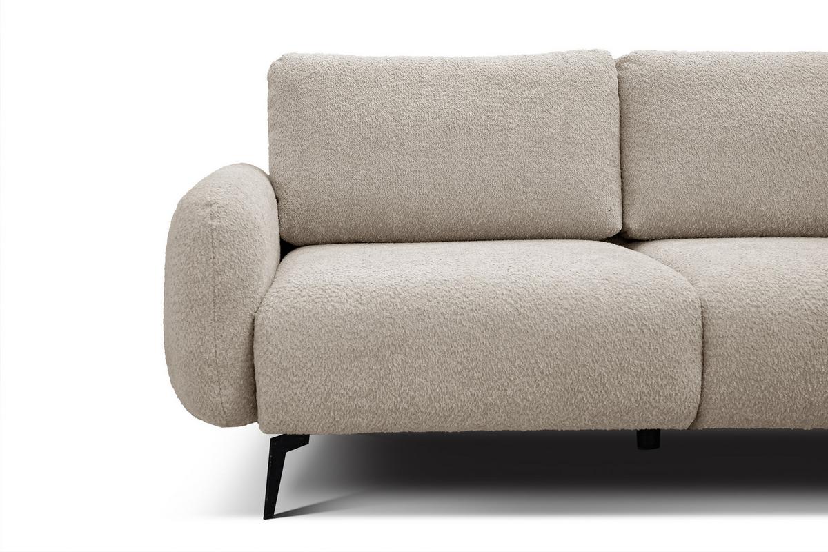 SOFA FEBE 3-Sitzer, ecru - Champagner/Schwarz, Holz/Textil (190/82/96cm) - Wozimo