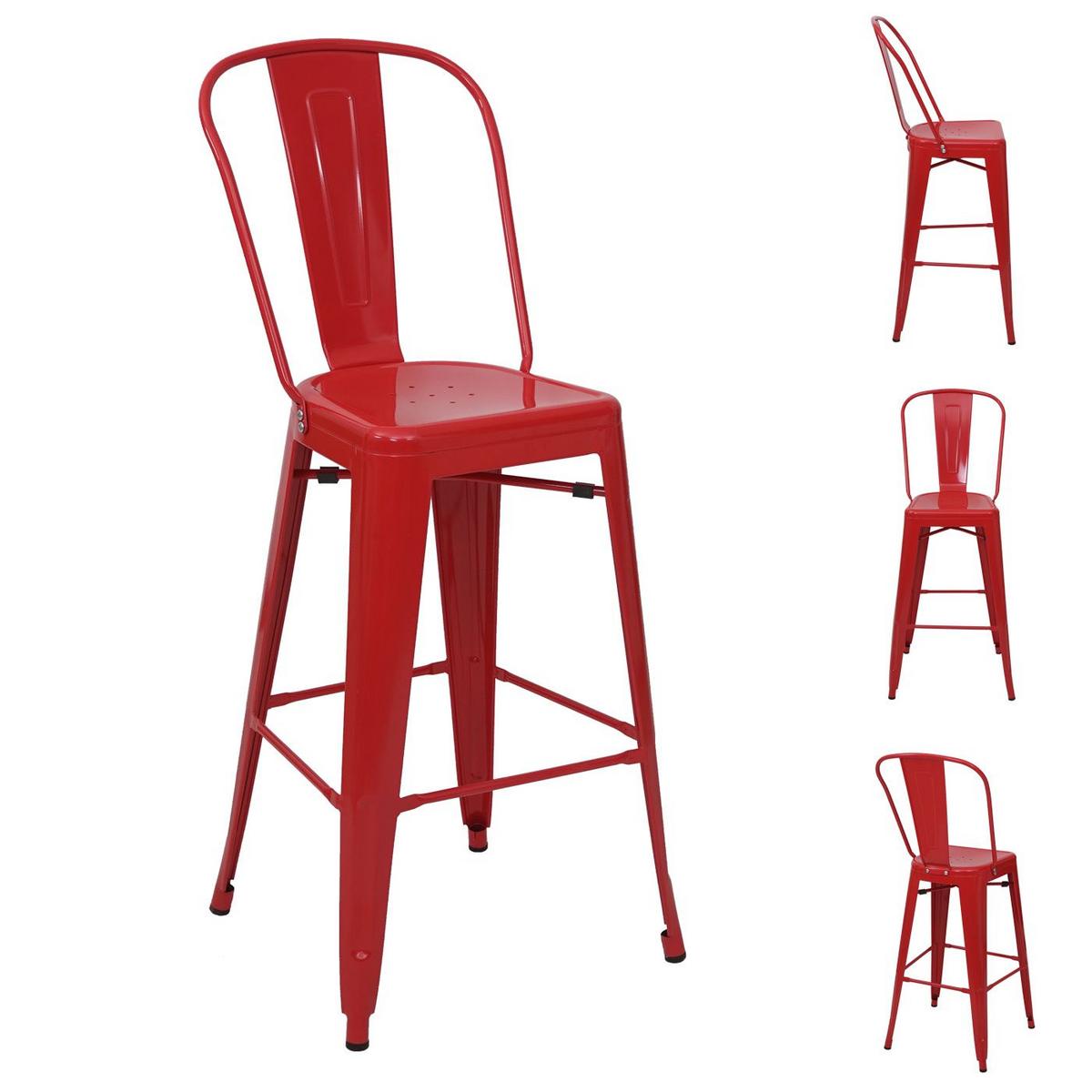 BARHOCKER METALL Rot 4er-Set - Rot, Metall (50/117/45cm) - MCW