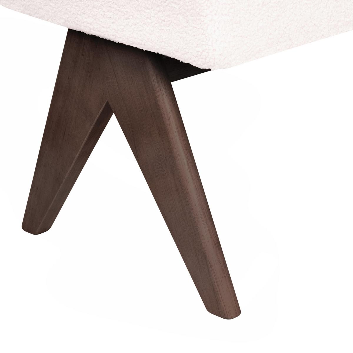 POLSTERBANK Bouclé Cremeweiß/Dunkelbraun Tamre - Creme, Textil (118/48/46cm) - Beliani