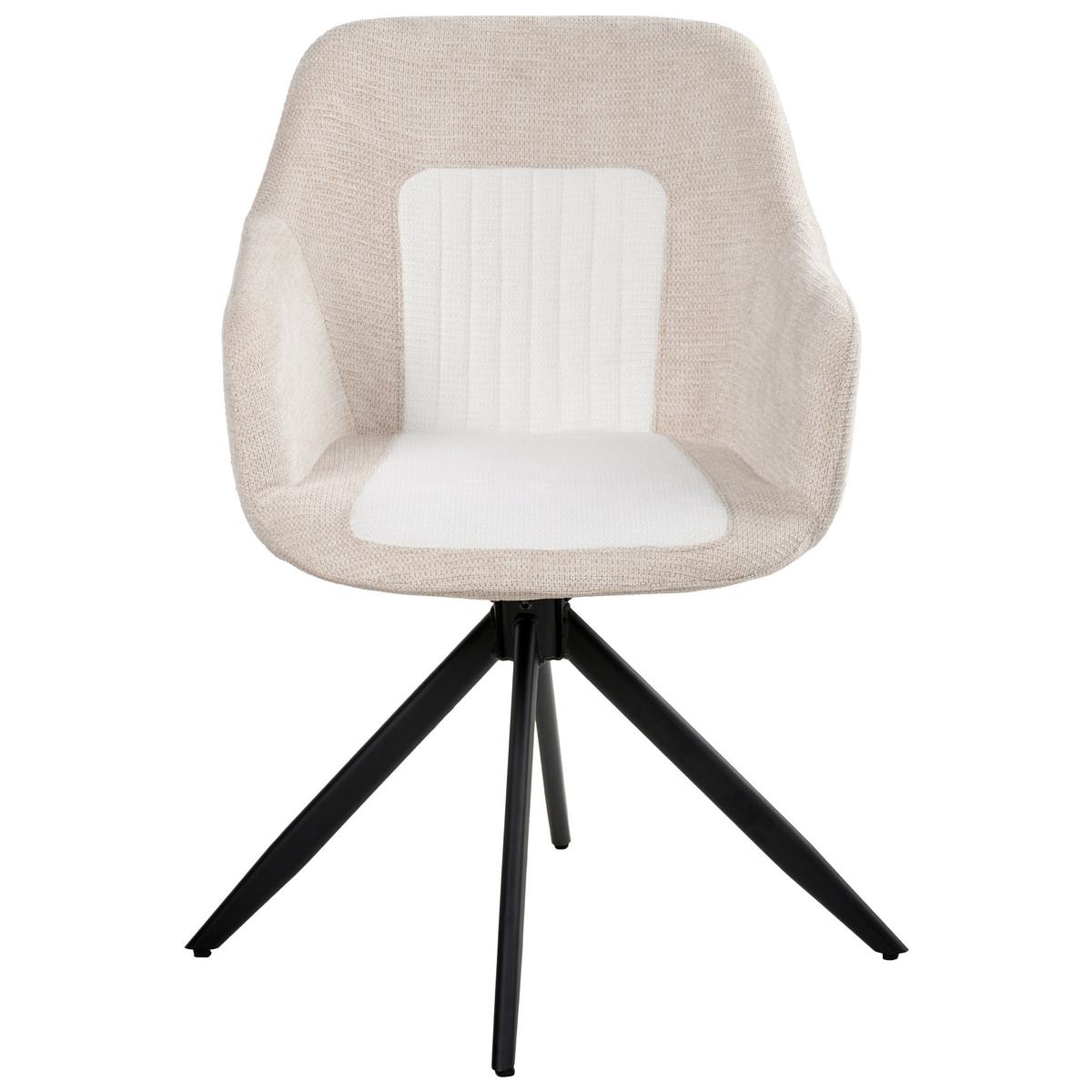 ESSZIMMERSTUHL 2er Set drehbar Stoff Hellbeige Likely - Beige, Textil (56/85/71cm) - Beliani