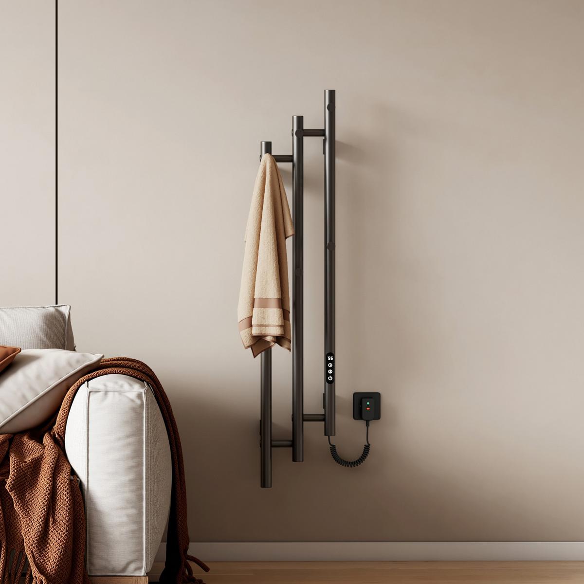 HEIZKÖRPER elektrisch vertikal 115 x 21,6 cm mit Smart-Steuerung Anthrazit - Anthrazit, Metall (21.6/115/9.4cm) - EMKE