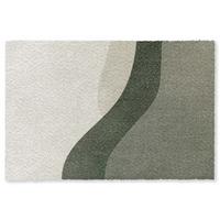 FUSSMATTE Japandi - Grün - Abstrakt - Modern Schmutzfänger 180x120 cm - Olivgrün, Kunststoff (180/0.4cm) - MuchoWow