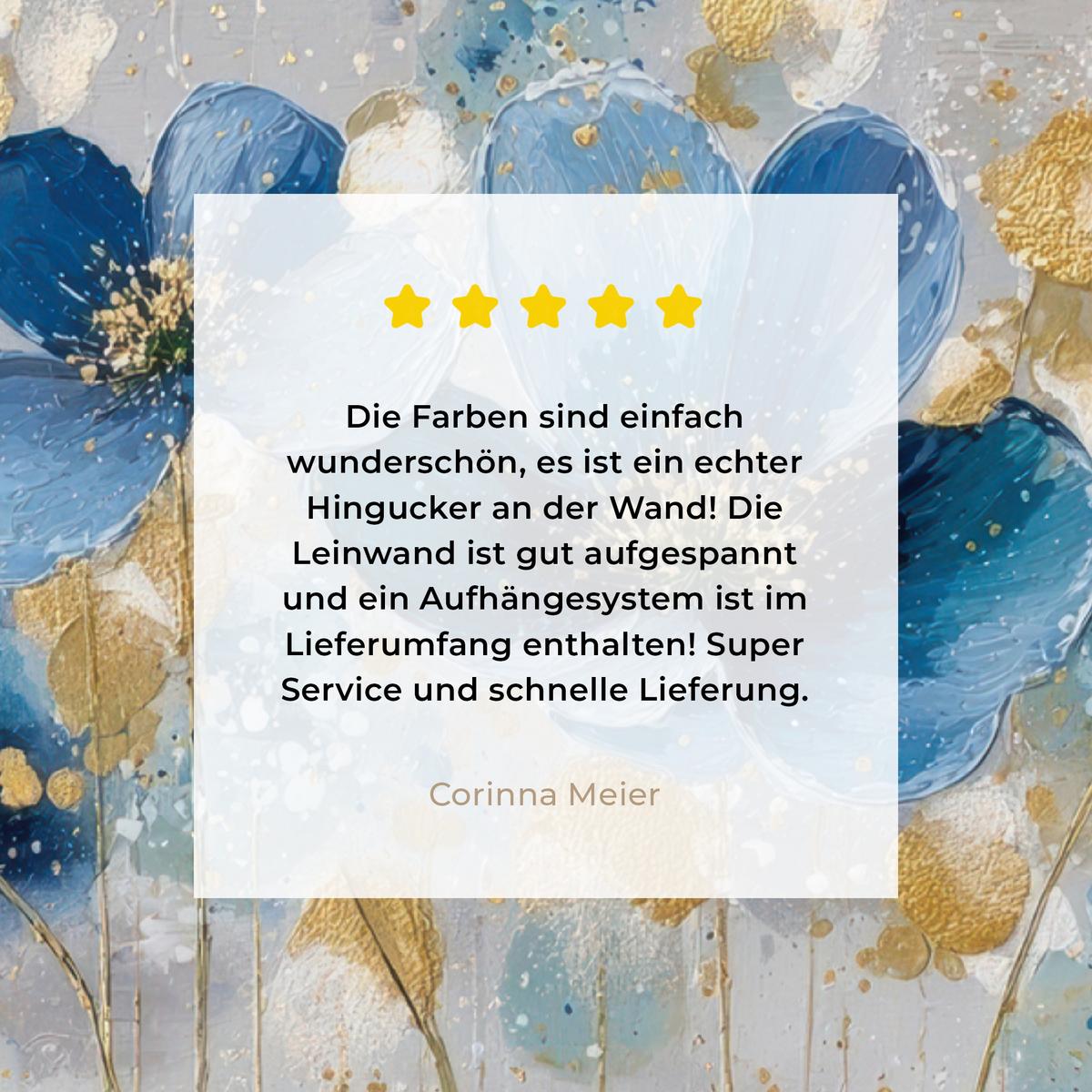 LEINWANDBILD Blumen - Blau - Abstrakt Room Decor 30x40 cm - Hellgrau, Textil (30/40cm) - MuchoWow