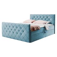 BOXBETT Malaga - H3 - Hellblau, Holz (160/200cm) - MIRJAN24