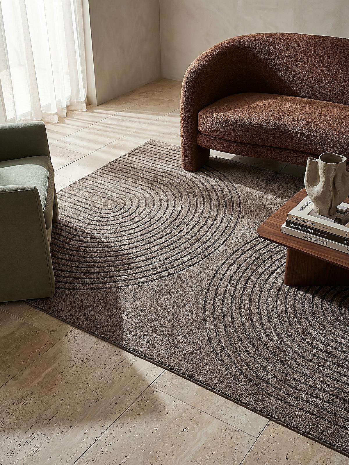 KURZFLORTEPPICH Geometrisch MUOTA Polypropylen Braun 140 x 200 cm - Braun, Textil (140/200cm) - KADIMA DESIGN