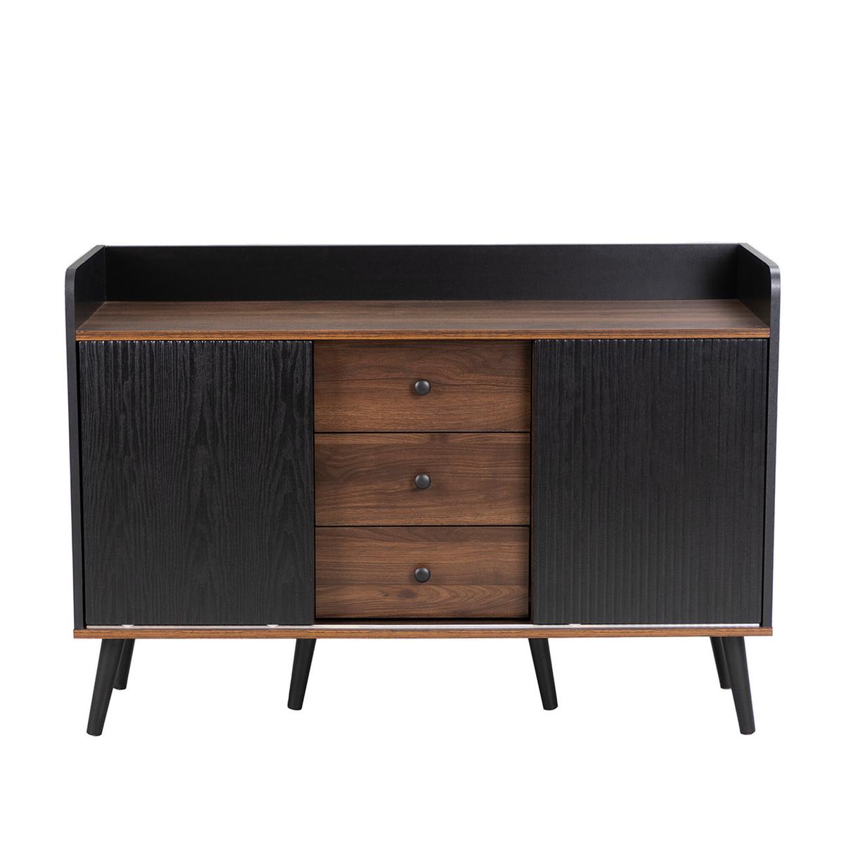 SIDEBOARD Schwarz 117,5/39,5/80 cm - Schwarz, Holzwerkstoff/Metall (39/80/117cm) - Urban Meuble