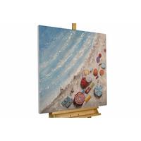 ACRYLBILD HANDGEMALT 80/80 cm - Blau/Multicolor, Holz/Textil (80/80cm) - KUNSTLOFT