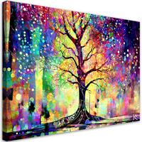 LEINWANDBILD Farbenfroher Baum 120x80cm - Multicolor, Textil (120/80cm) - Feeby
