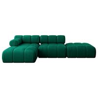 ECKSOFA modulares Sofa Lizur-L1 - 285x160x70 cm Dunkelgrün Velours - Dunkelgrün, Holzwerkstoff/Textil (285/160cm) - ALTDECOR