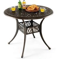 GARTENTISCH Antikbraun - Bronzefarben, Metall (90/90/74cm) - COSTWAY
