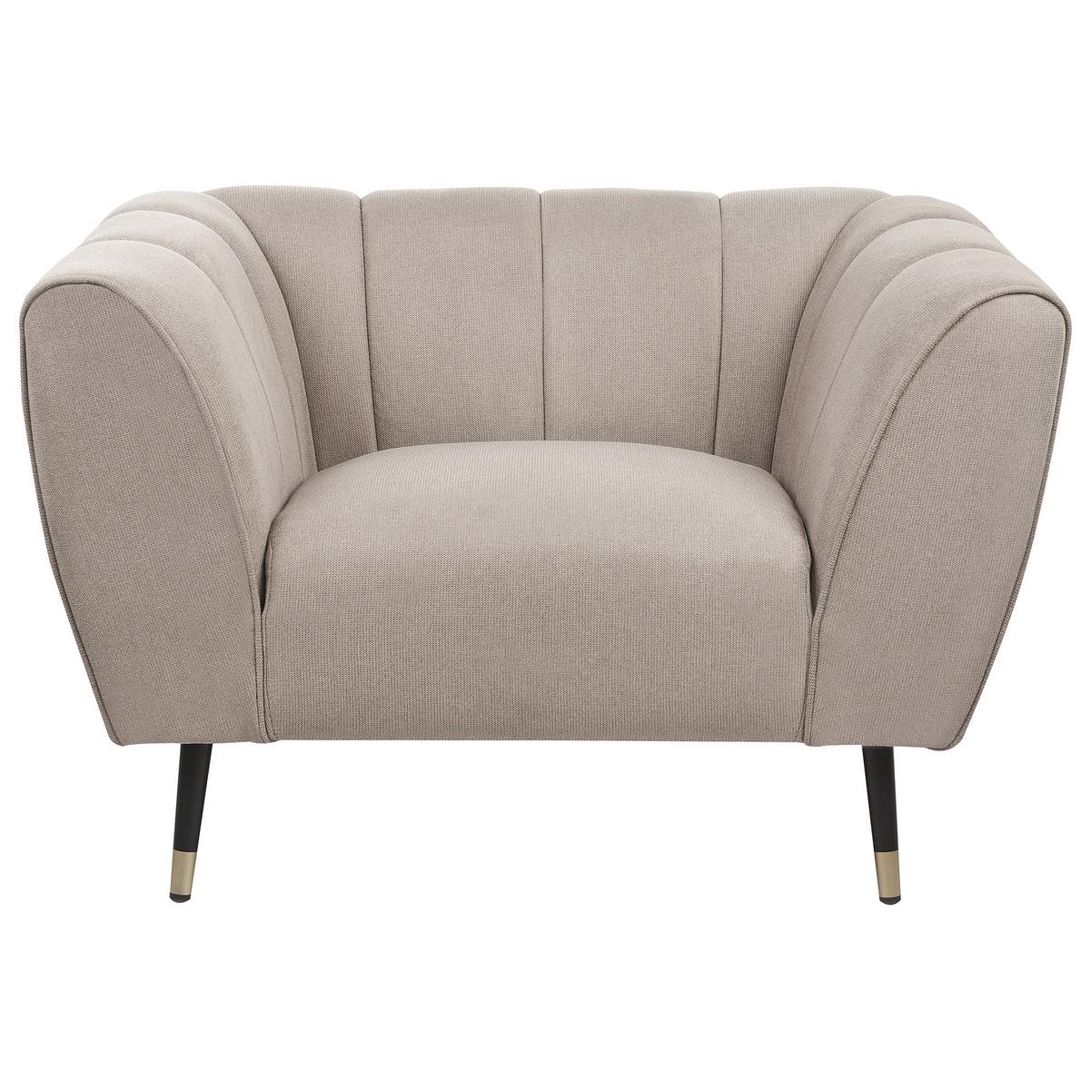 SESSEL Taupe Orsta - Taupe/Goldfarben, Textil (112/73/85cm) - Beliani